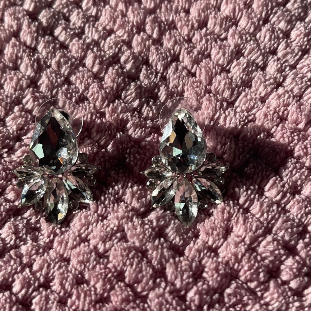 Cz Statement Earring Set In Silver - image 3